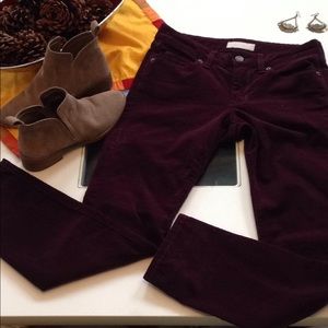 Burgundy curdoroy pants